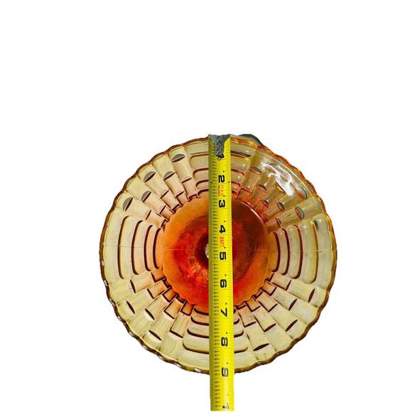 Glows Jeannette Glass Amberina Louisa Pedestal Footed Bowl Compote Ombre 1950s - Picture 5 of 13